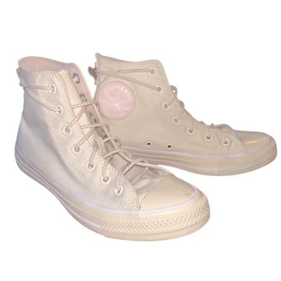 Chuck Taylor All Star Sneaker in Egret, Natural Ivory, & Decade Pink size 8 - Picture 12 of 16